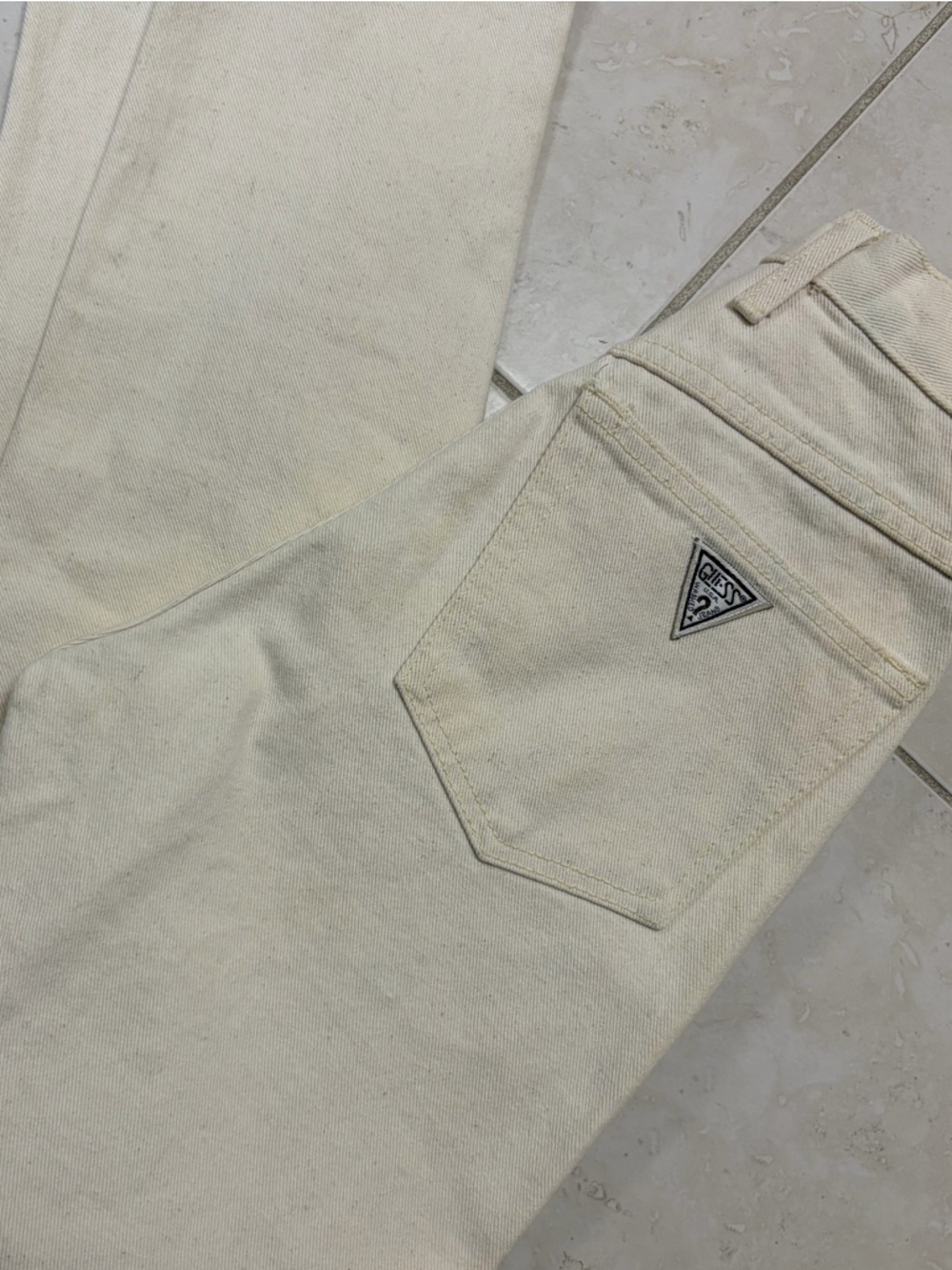 RARE VINTAGE Guess by Georges Marciano Off-White/Cream Jeans Size 26